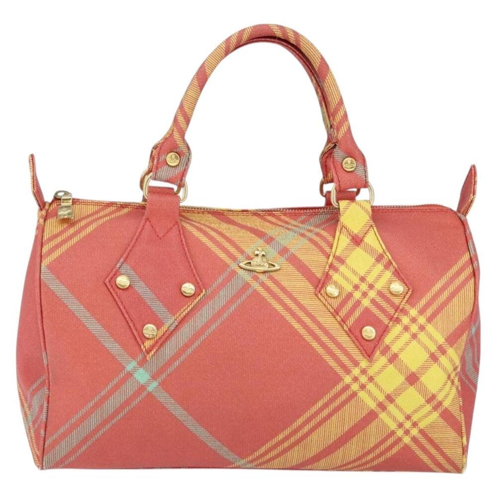 Vivienne Westwood Shukatatan Hand Bag PVC Red Gold Auth am9551 - Picture 13 of 16